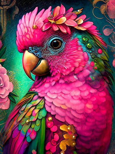 Parrot diamond painting - 5d,