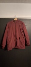 VANS Off The Wall Mens Burgundy Parka Coat Quilted Lining