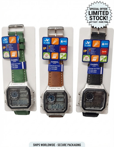 Casio 1200whl world - ae‑1200whl, time