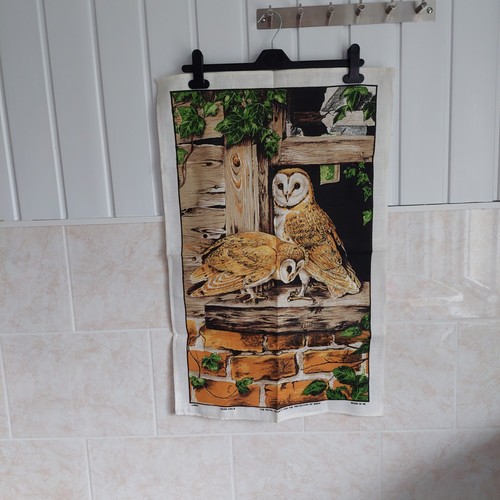 Barn owls pure linen tea - tea, towel