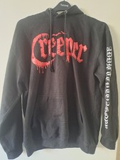 OFFICIAL CREEPER BAND 'ADDICTED TO AGONY' HOODIE - BLACK, SIZE LARGE