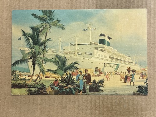 Postcard grace line ship - line,