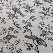 French. Fabric Linen Bird