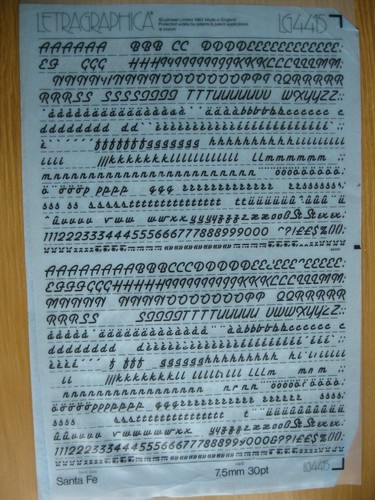 Letraset letragraphica - x,