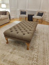 Deep buttoned footstool oxford - footstool,