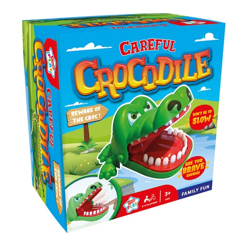 Kids play careful crocodile - play,