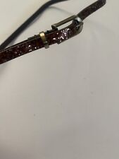 Ladies Belt Sparkly Bronze Copper Brown Glitter Skinny Fashion S 34” 87cm Womens