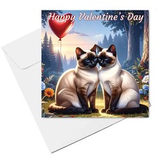 Siamese Cats Valentine's Card