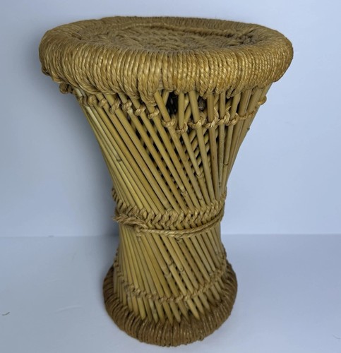 Vintage mcm rattan bamboo side - vintage,