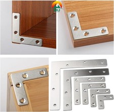 Stainless Steel L Flat Angle Corner Brace DIY Wood Furniture Brackets Fasteners