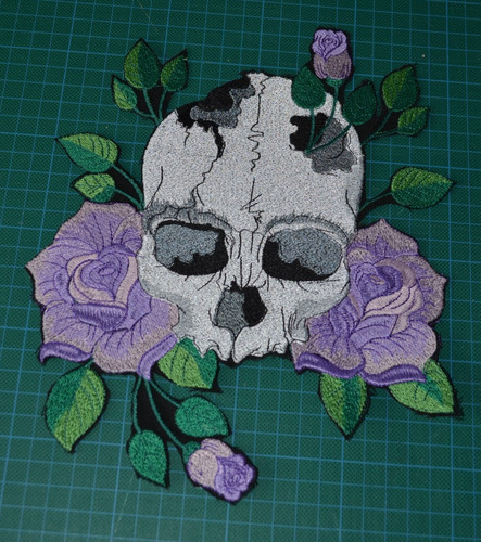 Skull biker back patch - skull,