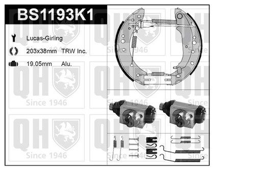 Lucas brake shoe kit - qh,