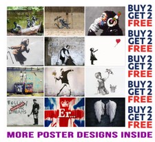 BANKSY POSTERS GRAFFITI ART PRINT POSTER A4 A3 SIZE BUY 2 GET ANY 2 FREE