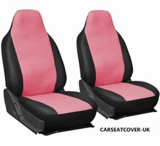 For DAIHATSU FOURTRAK FIELDMAN - PINK & BLACK Leatherette Seat Covers - Pair