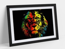 MULTI COLOUR LION SKETCH BLACK