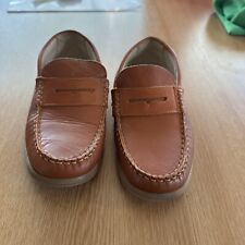 Next Tan Brown Leather Slip-on  Loafers Size 1 Boys