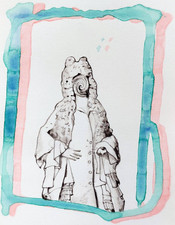 OOAK Original Watercolor Painting – Abstract Minimalist Wall Art, Handmade