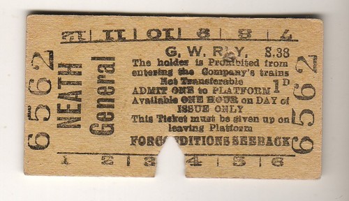 Railway ticket gwr - ticket, platform