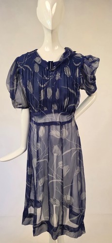 1930 tulip print - tulip, silk