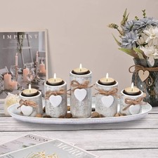 Candle Holder Set with Wooden