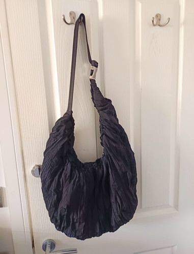 Zara ruched black crescent bag - ruched,