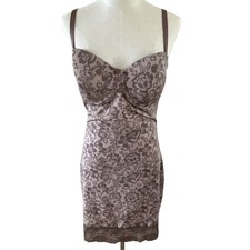 Marilyn Monroe Intimates Lace Slip Dress 1X Plus Size Lingerie Mauve  Shapewear
