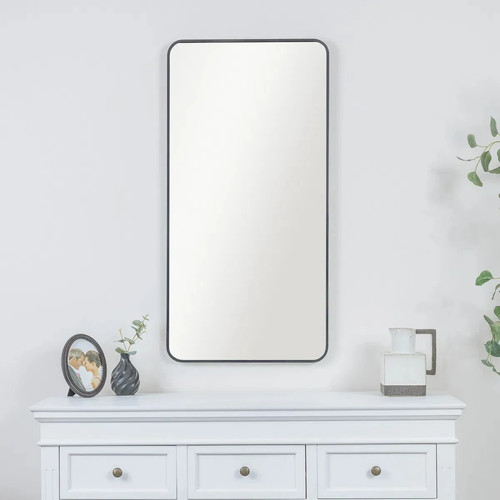 Black curved framed wall - black,