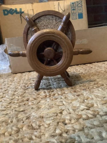 Vintage wooden ships wheel - vintage, 6