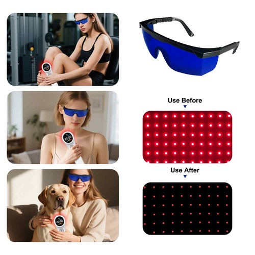 Red blue protection goggles - red,