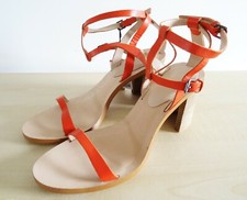 ZARA ORANGE LEATHER STRAPPY