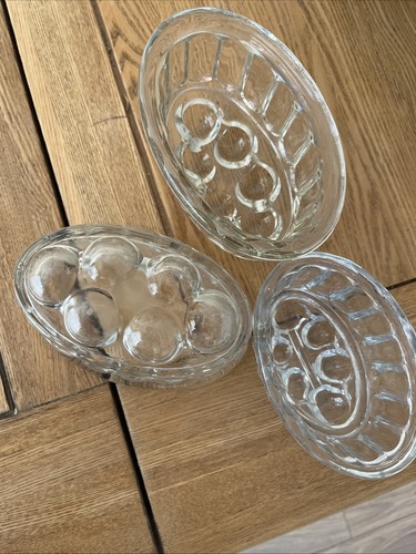Three vintage clear glass - three,