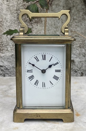 Antique brass carriage clock - brass,