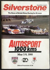 SILVERSTONE 7/8 May 1988 AUTOSPORT 1000 KMS Car Races A4 Programme
