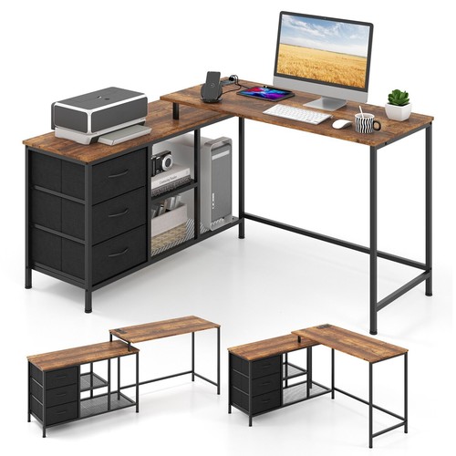 Costway shaped computer desk - l-shaped,