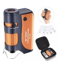 BNISE Pocket Microscope Portable Miniscope Kids 60X-120X Handheld Mini Miniscope