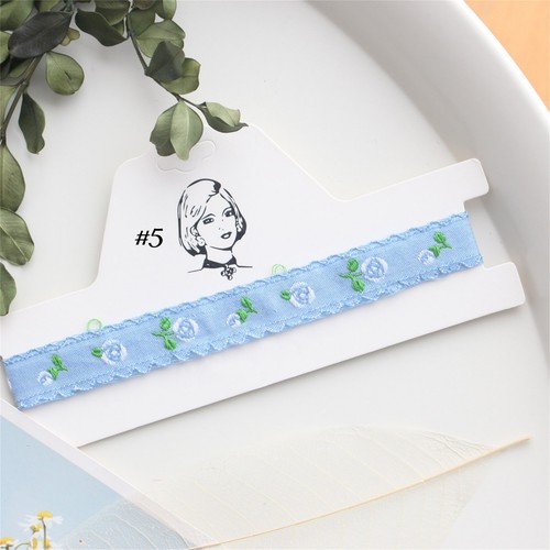 Blue lace choker necklace - blue,