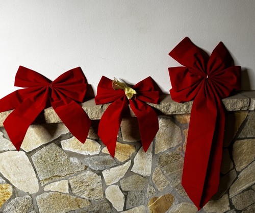 Large red christmas bow - christmas,