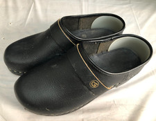 Gevavi Size 41 Mens/Ladies Unisex Black Leather Closed Clogs - Bargain!