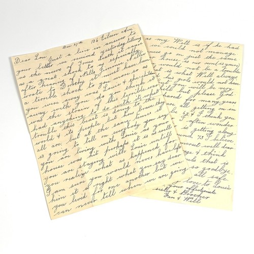 Ww2 era letter - family, wartime