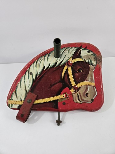 Vintage tin rocking horse head - horse,