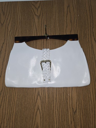 Vintage white leather purse - leather,