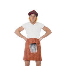Red Tartan Kilt One Size Instant Fancy Dress Kit