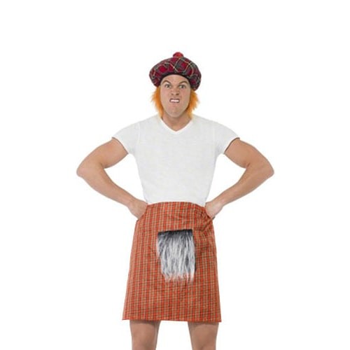 Red tartan kilt - tartan,