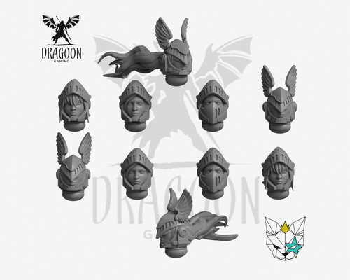Female space knights heads - female,