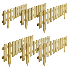 6x 1M Wooden Picket Fence