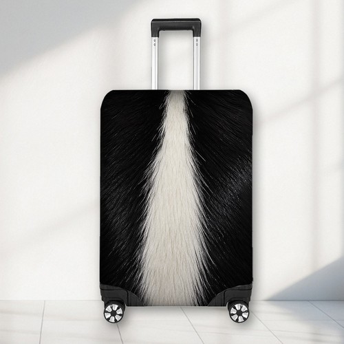 Skunk print luggage - print, black
