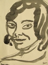 Antique gravure portrait print