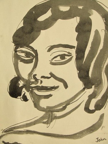 Antique gravure portrait print