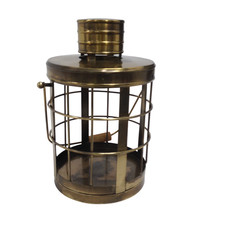 Vintage Brass Nautical Lantern with Handle and Cage Design Pre-Owned 19"(H) Used