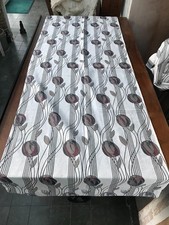 Pair Mackintosh StyleVoile Weighted Curtains  White Purple Blue 180 x 67cm each